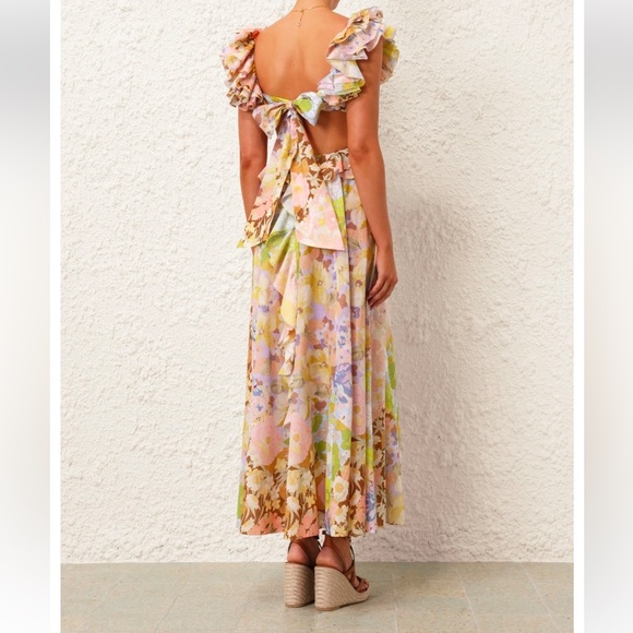 Zimmermann- POP RUFFLE SLEEVE MIDI DRESS - Picture 5 of 12